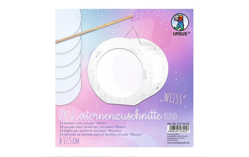 URSUS Laternen-Rohlinge Zuschnitte Uni 17.5 cm, 24 pièces