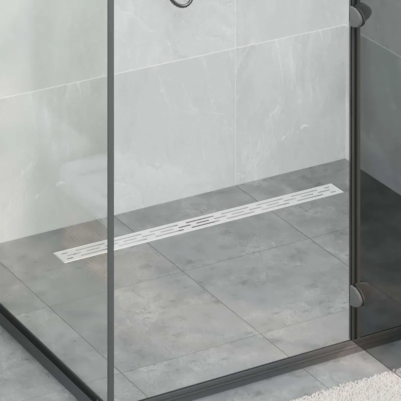 Duschabfluss mit Liniendesign Silber 90 cm Edelstahl 304