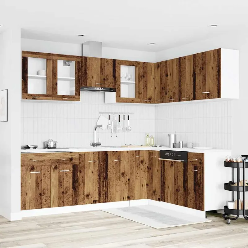11-tlg. Küchenschrank-Set Lyon Altholz-Optik derivato del legno