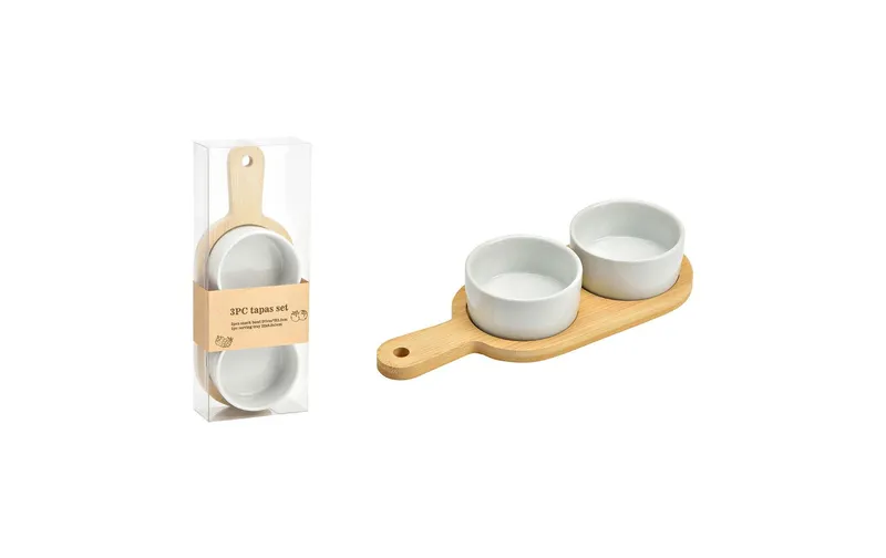 G. Wurm Snackschale rund 3-teilig, brown/white
