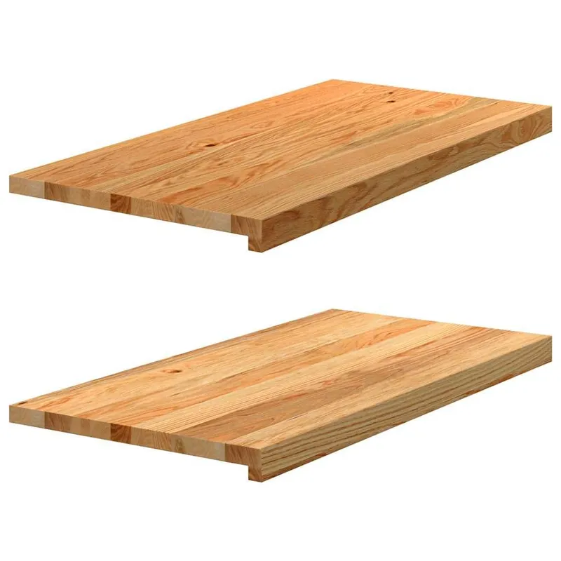 Appuis de fenêtre 2 pcs marron clair bois de chêne massif