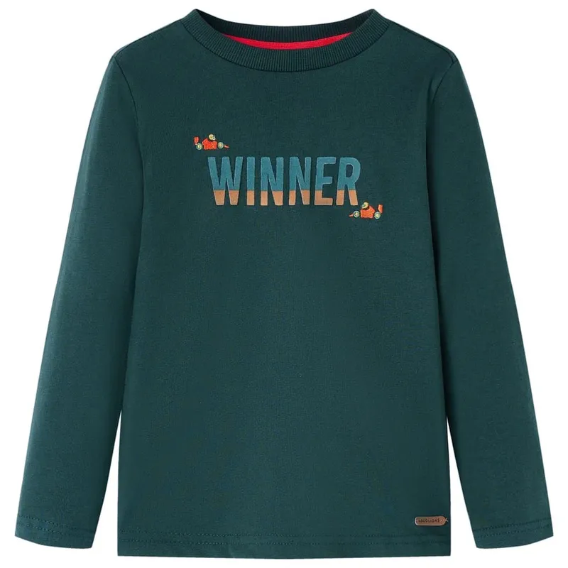 Kinder-Langarmshirt Dunkelgrün 104