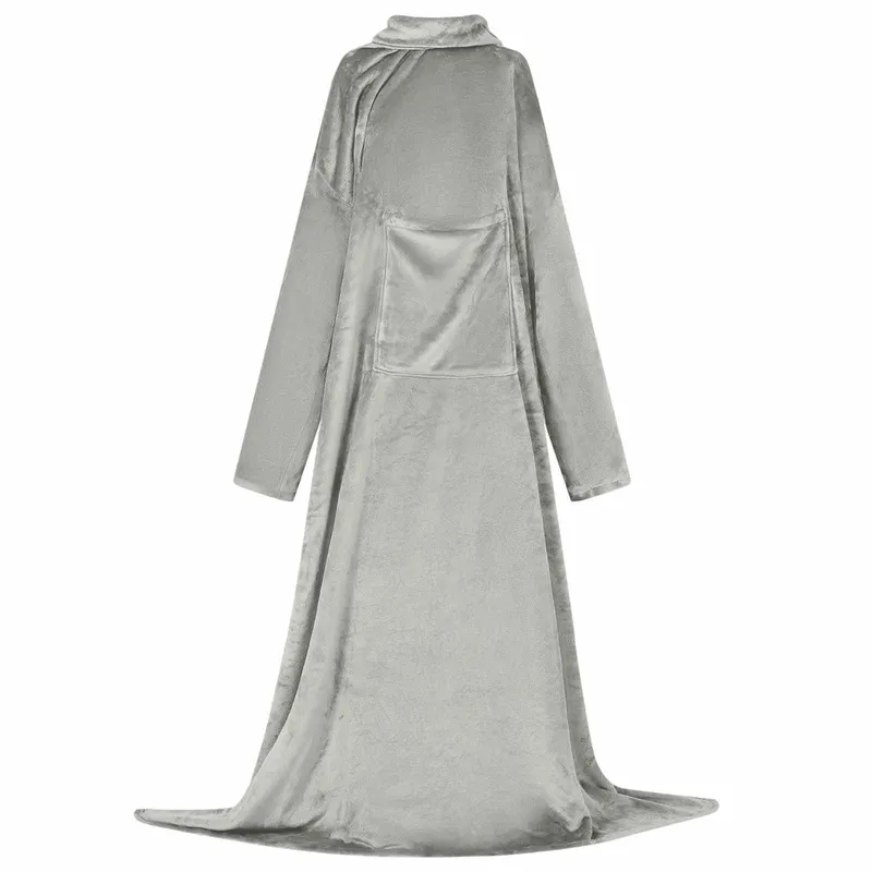 Decken-Hoodie Grau F Flanell