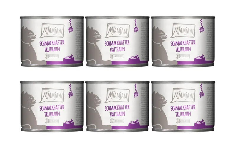 Mjamjam Nassfutter Dose Truthahn & Möhrchen, 6 x 200 g