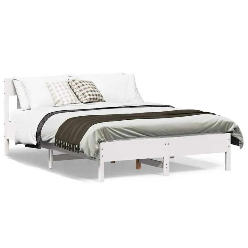 letto in legno massiccio senza materasso bianco 120x200 cm legno di pino
