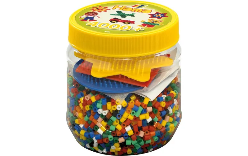 Hama Bügelperlen midi, 4.000 Stk. + 3 Stiftplatten Mehrfarbig
