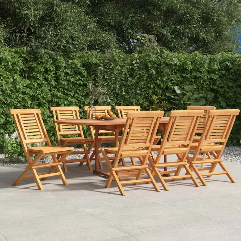 Klappstühle, 8 pezzi, 47 x 63 x 90 cm, Massivholz Teak