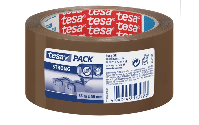 tesa Klebeband strong 50 mm x 66 m, 1 Rolle brun