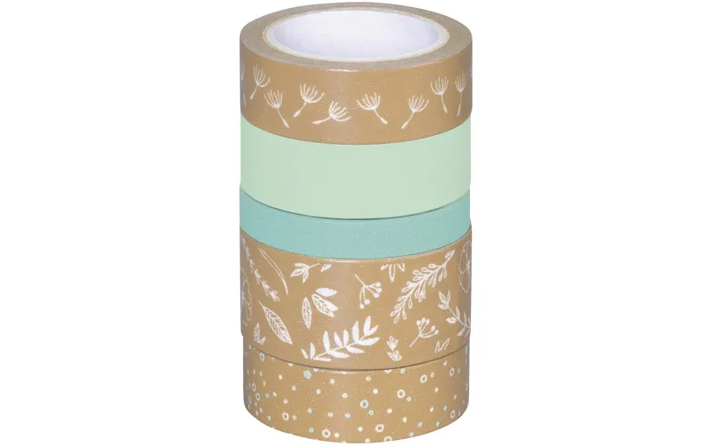 Heyda Washi Tape naturel Blätter bleu
