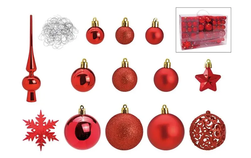 G. Wurm Weihnachtskugel 111-er Set, Rot