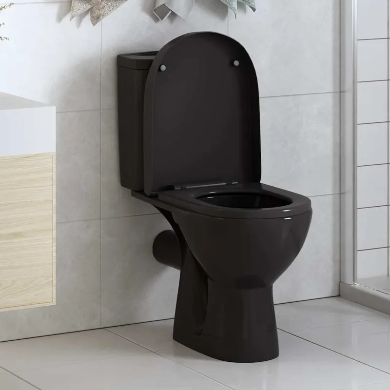 Toilettensitz mit Absenkautomatik und Quick-Release Schwarz