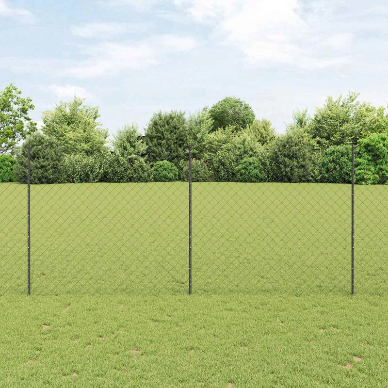 Clôture grillagée avec poteau 10 x 1,4 m Acier recouvert de PVC