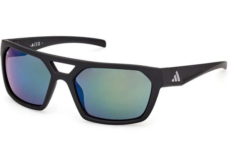 adidas ES0004 Sport Sonnenbrille Matte Black, Green