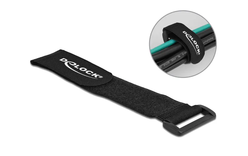 Delock Klettkabelbinder noir 280 mm x 38 mm 3 pièces