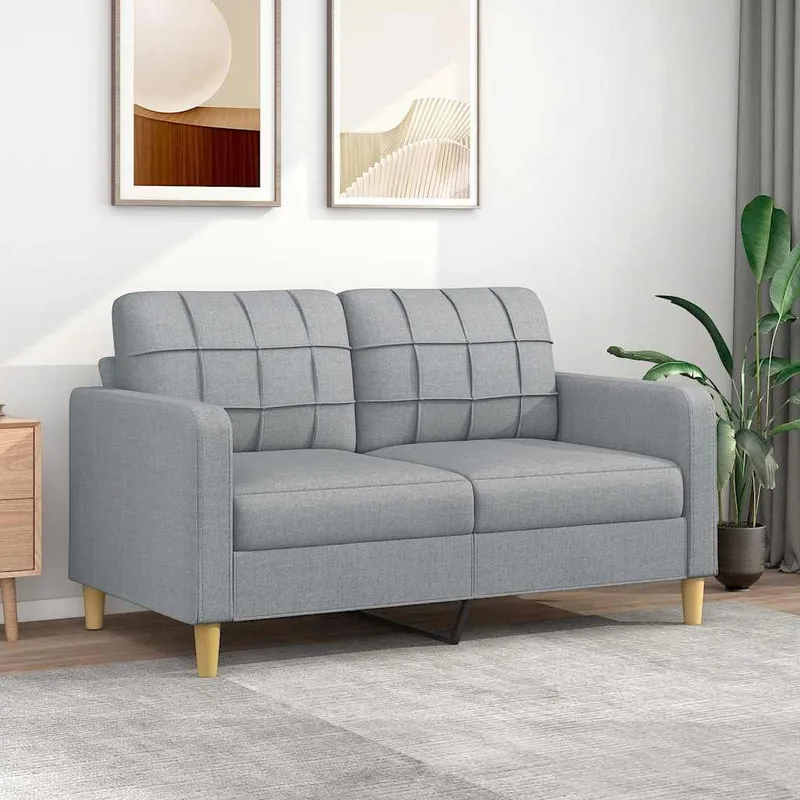 2-Sitzer-Sofa Hellgrau 140 cm fabric