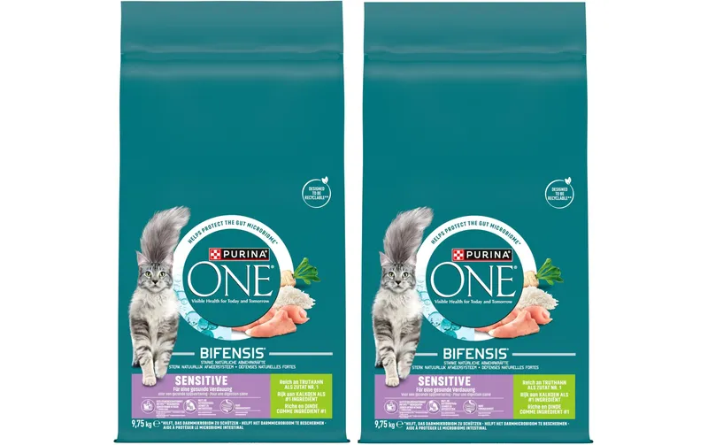 Purina ONE Trockenfutter Sensitive Truthahn et Reis 2 x 9.75 kg