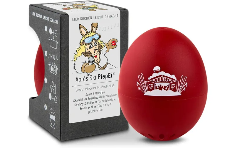 PiepEi Küchentimer Singende Eieruhr AprésSki, red