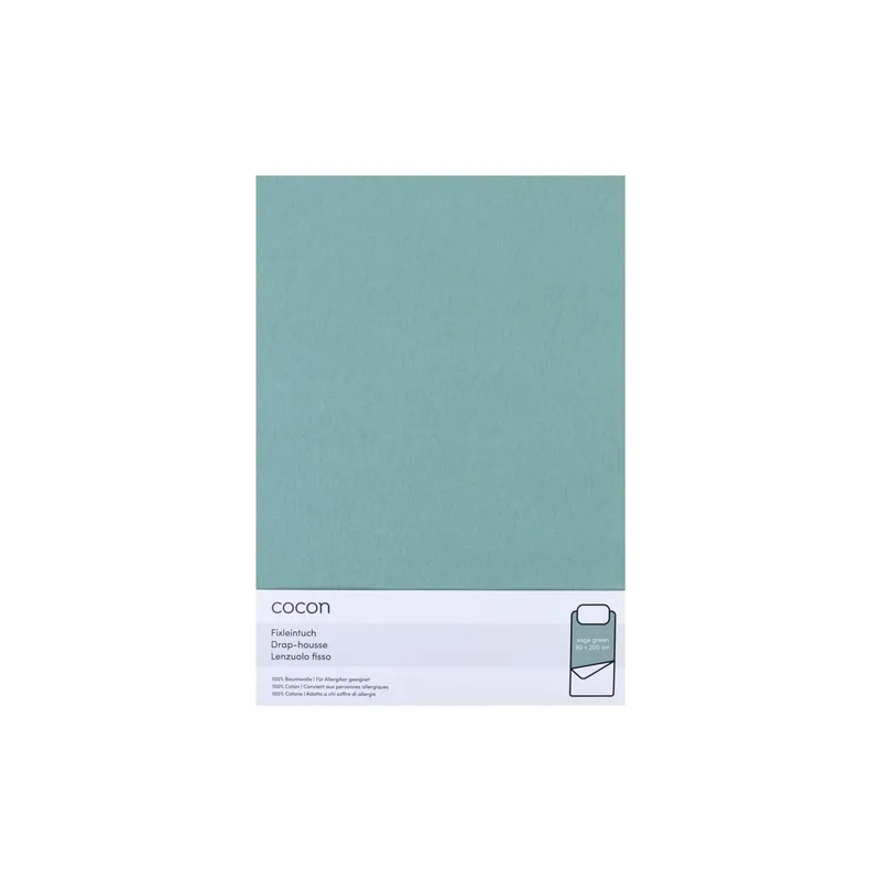 COCON Fixleintuch Jersey 90-100 x 200 cm, Salbeigrün