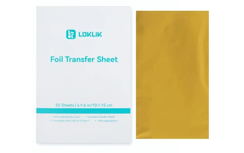 LOKLIK Folien-Transferbögen 10 x 15 cm, 50 Stück, Gold