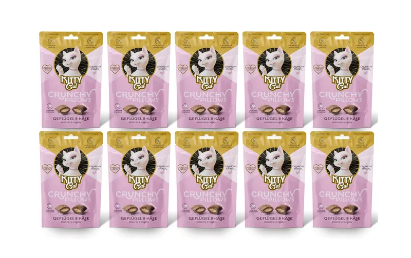 KITTY Cat KittyCat Crunchy Pillows Geflügel, Käse 10 x 60 g