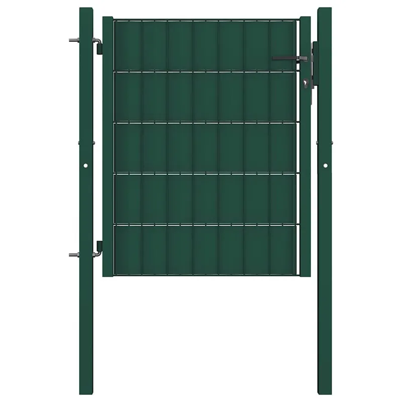 Zauntor in PVC e acciaio 100 x 100 cm verde