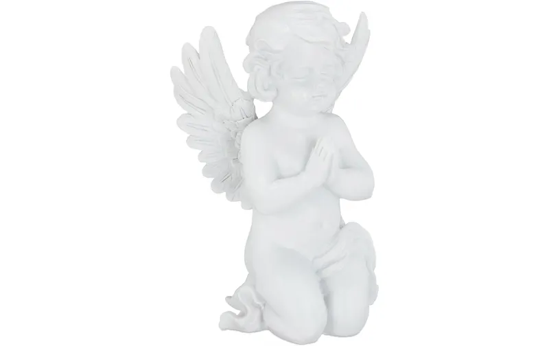 relaxdays Dekofigur Grabengel white