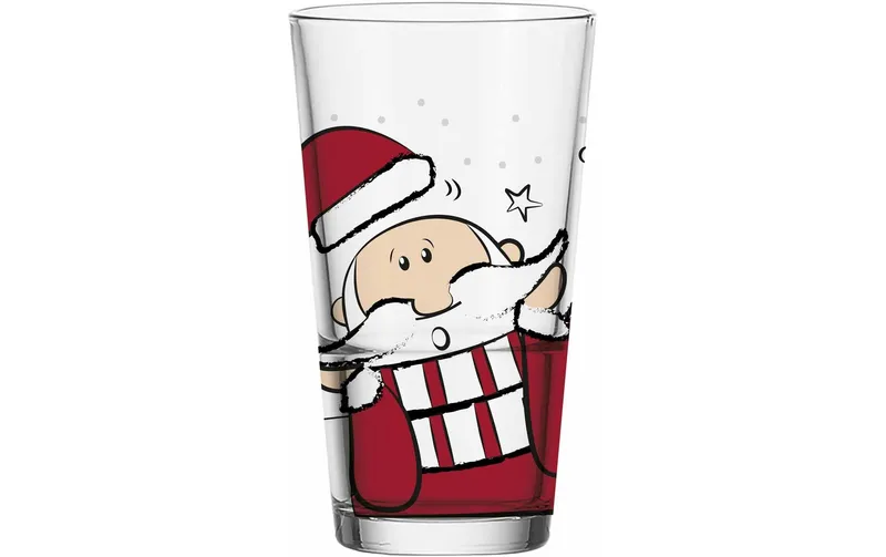 LEONARDO Trinkglas Weihnachtsmann 6 x 330 ml, transparent