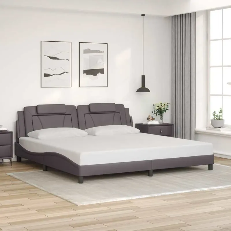 struttura letto "Viana" senza materasso grigio 200x200 cm ecopelle
