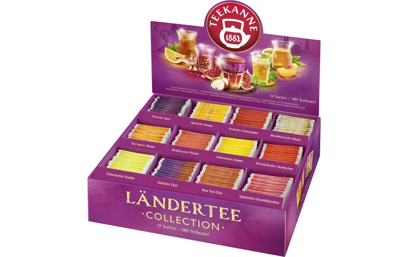 Teekanne Teebeutel Ländertee Collection Box 180 pièces