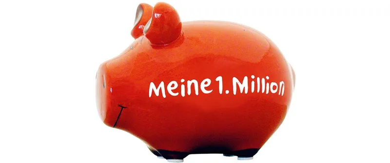 G. Wurm Spardose Meine 1. Million 12.5 x 9 x 9 cm