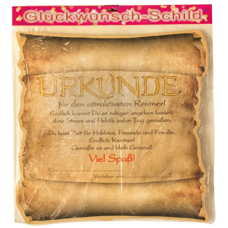Riesen Urkunde 49x49 cm