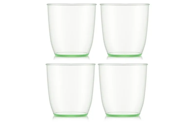 Bodum Outdoor-Becher Kvadrant 200 ml, Grün, 4 Stück