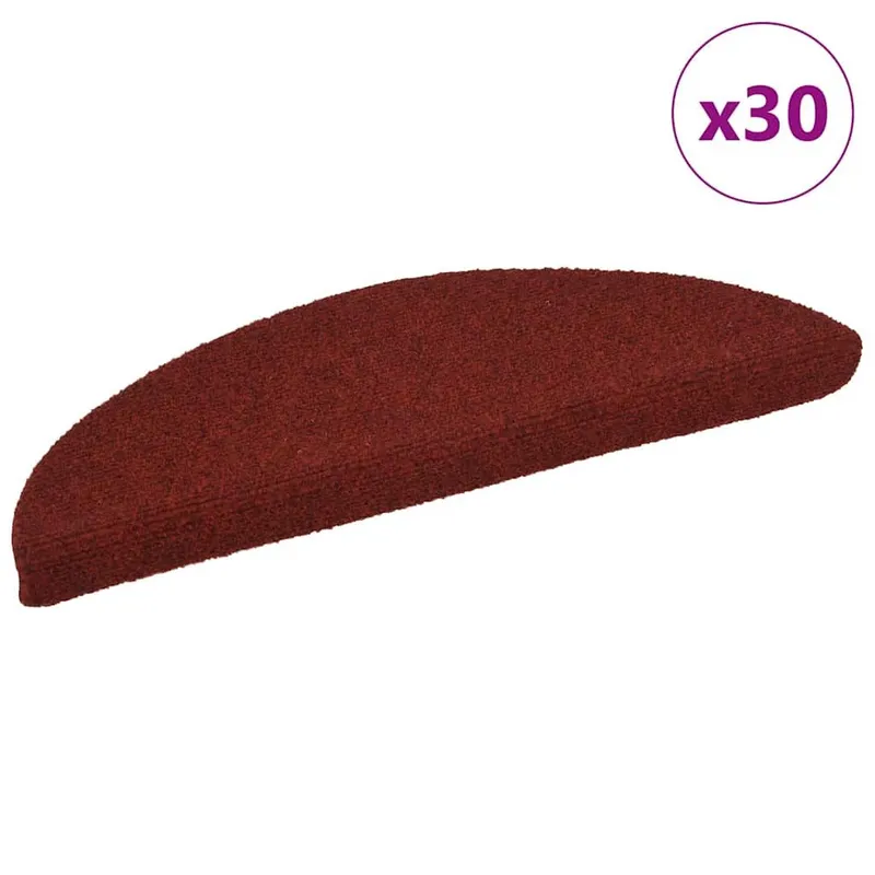 Stufenmatten Selbstklebend 30 Stk. 56x17x3 cm Bordeauxrot Halbrund