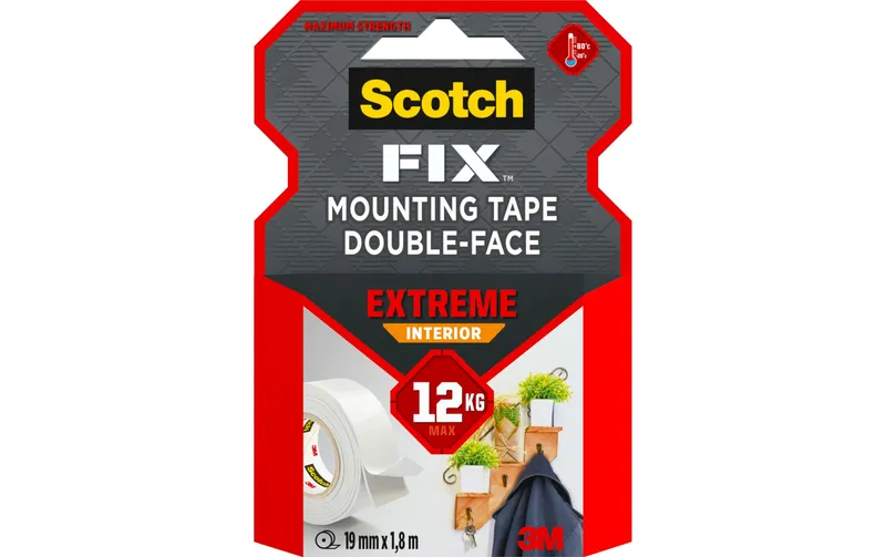Scotch Extreme Innenmontageband 19 mm x 1.8 m, blanc