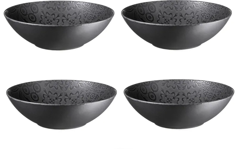 Mäser Schüssel Tiles 24 cm, 4 pièces, noir