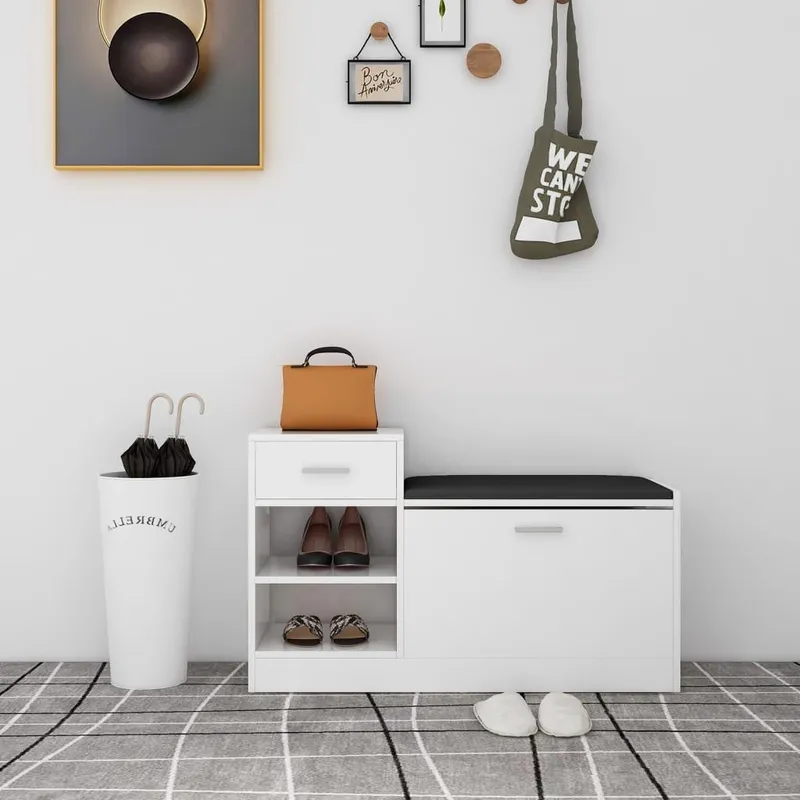 Scarponcino Bianco Lucido 94,5x31x57 cm Materiale Legno Composito