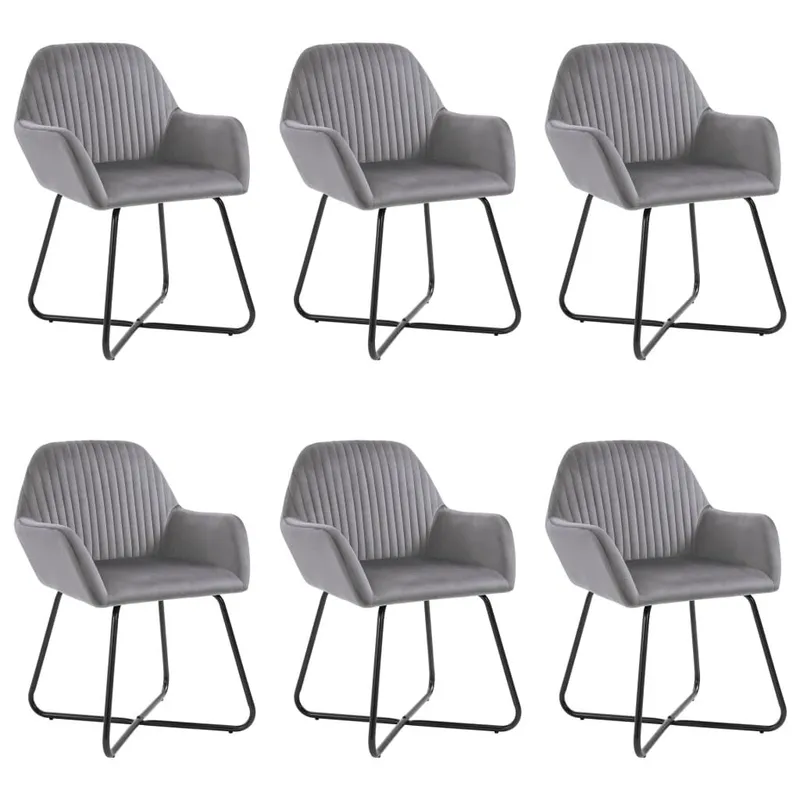 Esszimmerstühle 6 Stk. grigio Samt
