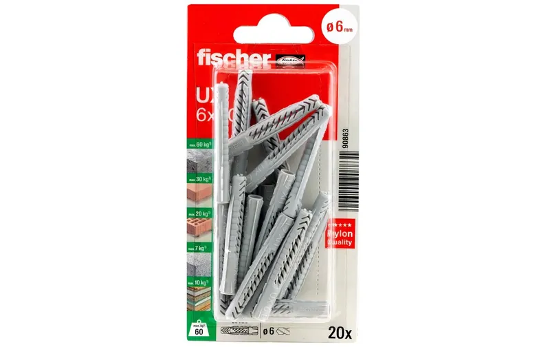 Fischer Universaldübel UX 6 x 50, 20 pièces