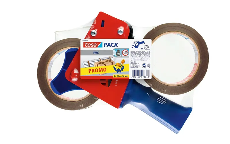 tesa Abroller tesapack Extra Strong 2x 50 mm x 66 m, brun