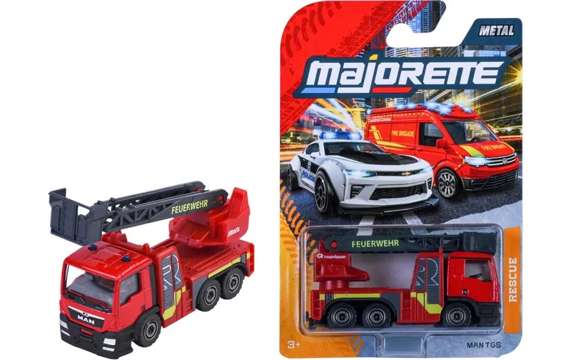 Majorette SOS MAN TGS Rosenbauer Feuerwehr Metall Kunsttissu