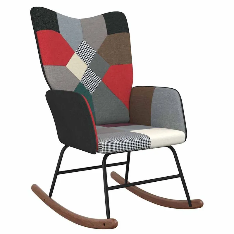Schaukelsessel mit Hocker Patchwork fabric