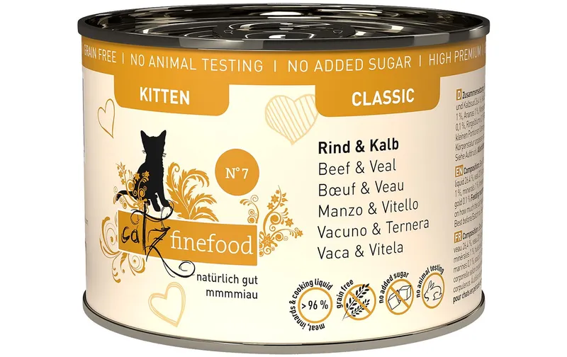 catz finefood Nassfutter Kitten No.07 Rind & Kalb, 200 g