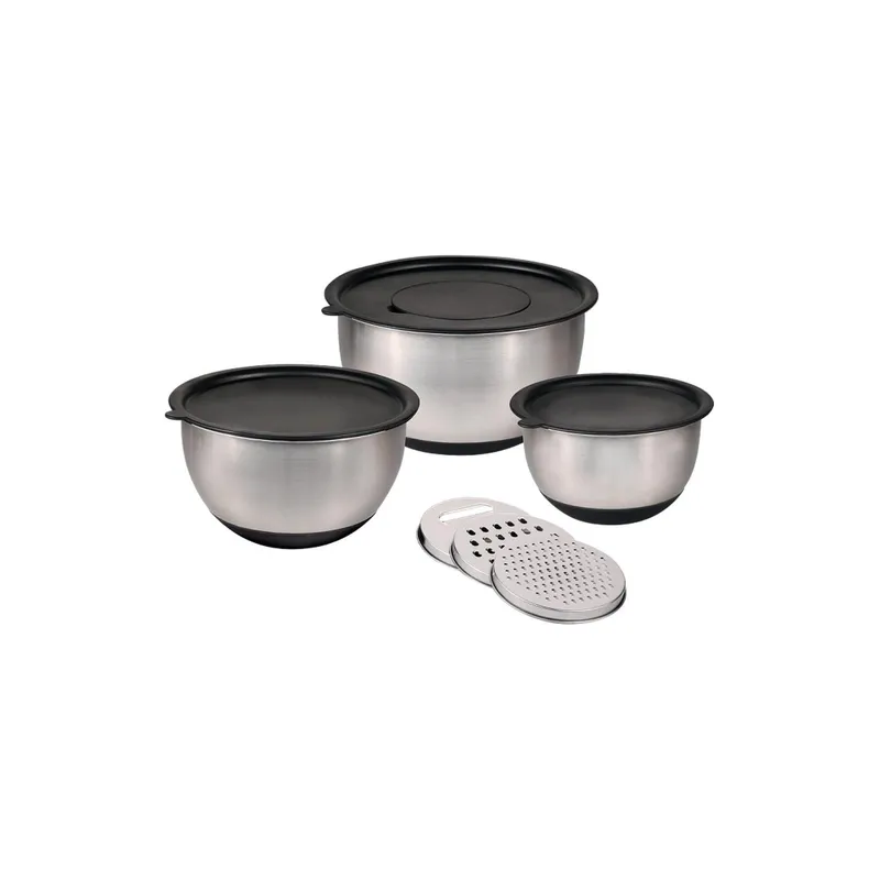 Kesper Schüssel-Set Edelstahl Silber & Schwarz 1.20 l