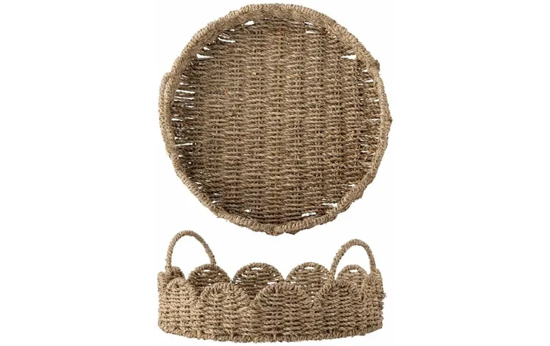 Bloomingville Serviertablett Brea, Seegras, Ø 35 cm