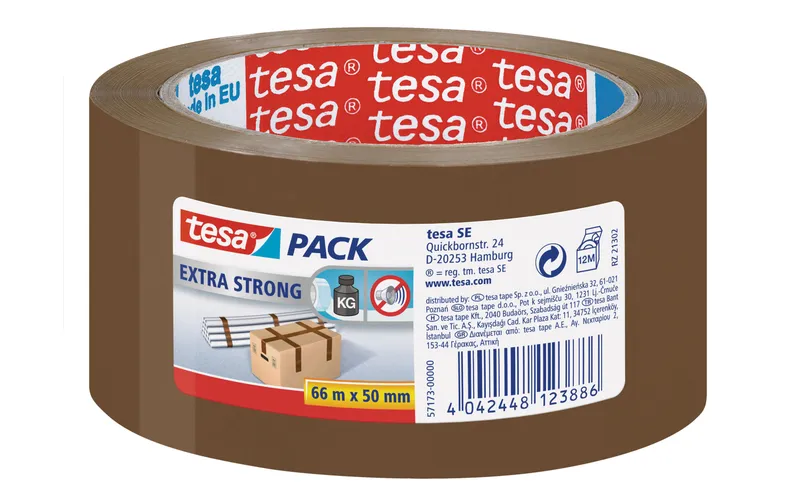 tesa Klebeband Extra 50 mm x 66 m, 1 Rolle marrone