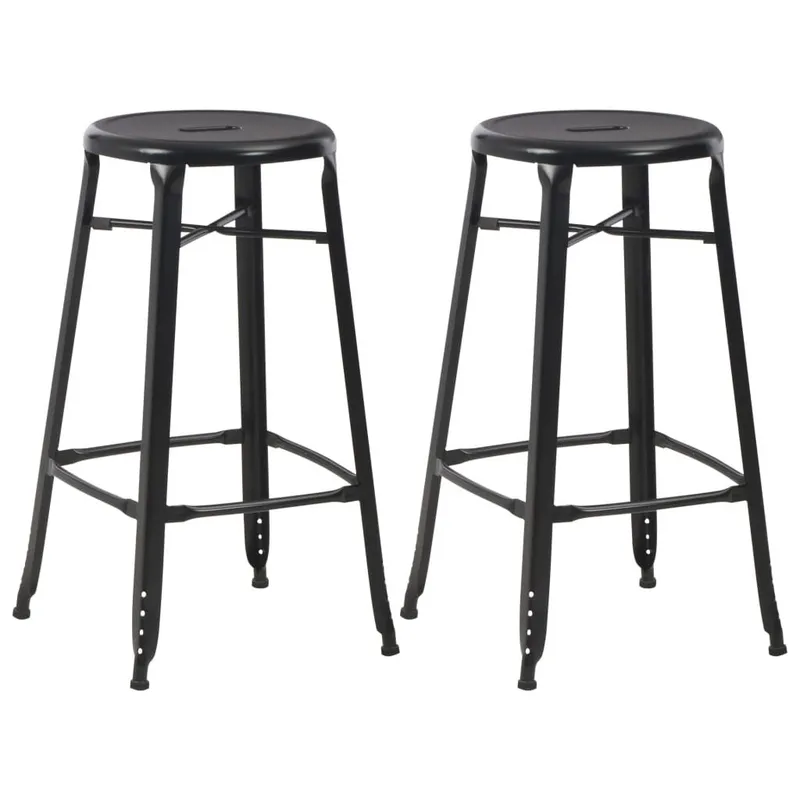 Barhocker 2 Stk. nero Stahl
