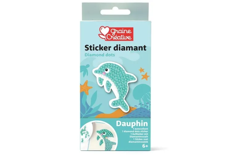 Graine Créative Bastelset Diamond Mosaik Sticker-Set Delfin