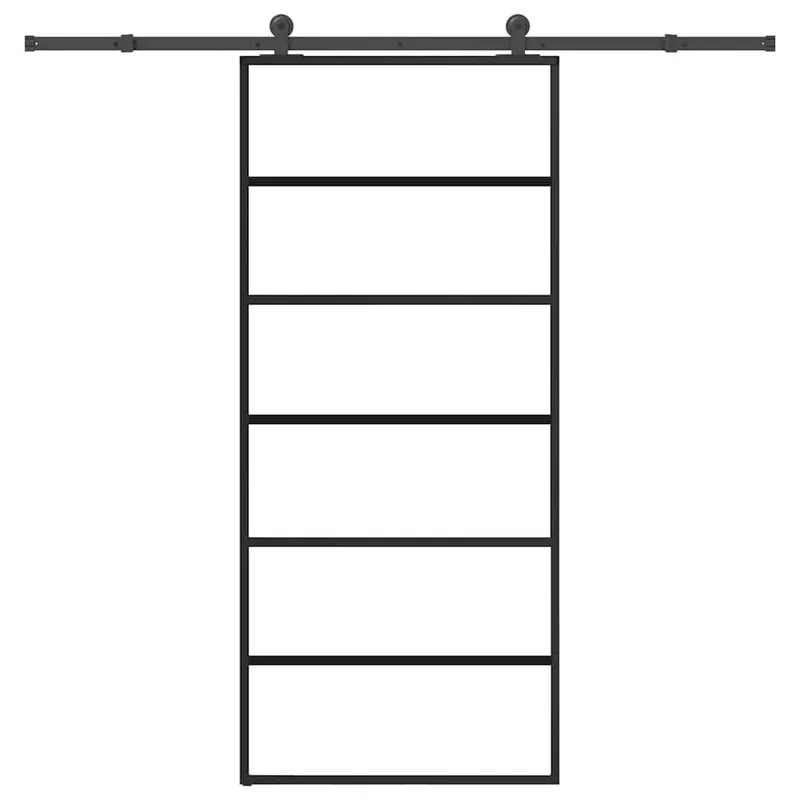 Porte coulissante avec kit de quincaillerie 90x205 cm Verre ESG