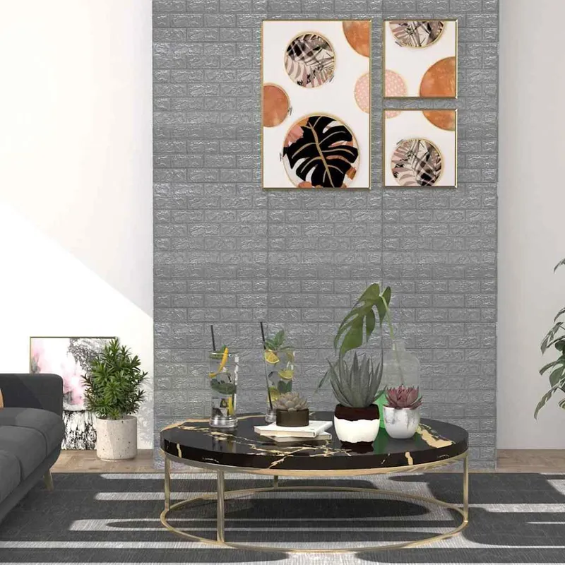 3D Tapete Ziegelstein Selbstklebend 20 Stk. antracite