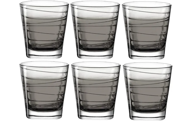 LEONARDO Trinkglas Vario Struttura 250 ml, 6 pieces, grey